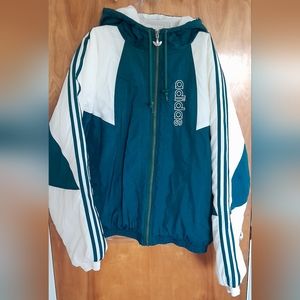 Vintage 90s Adidas Trefoil Puffer Winter Jacket - Mens Green And White Size L